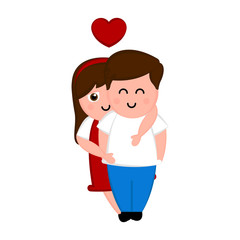 Isolated couple in love with a heart. Valentines day. Vector illustration design