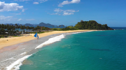 wave at the beach in El Nido, Philippines