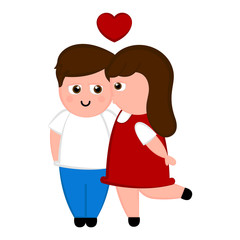 Isolated couple in love with a heart. Valentines day. Vector illustration design