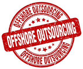 offshore outsourcing red grunge stamp
