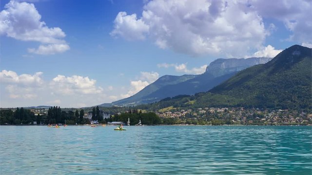 The resort town of Annecy near the lake. Rhone Alps, Department of Haute-Savoie. France.