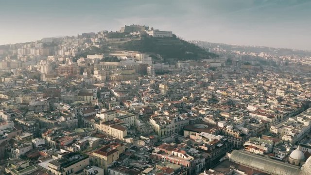 Aerial view of Castel Sant'Elmo castle in Naples, Italy