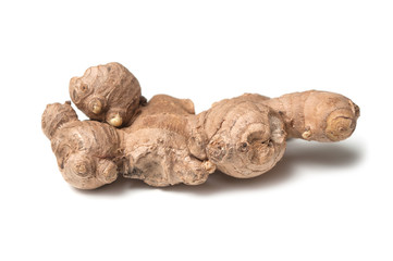 closeup of ginger on white background