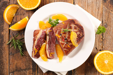 duck fillet with orange