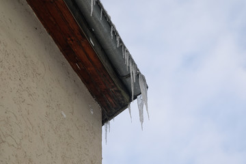 Icicles on the house roof