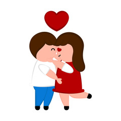 Isolated couple in love with a heart. Valentines day. Vector illustration design