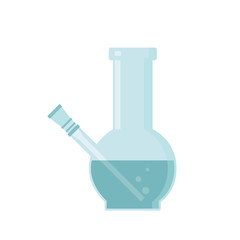 Glass bong for smoking. Isolated vector illustration on white background.