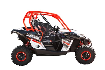 Foto auf Leinwand ATV quad bike or buggy car isolated on white background with clipping path. © ValentinValkov