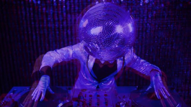 disco man discoball glitterball party music dj