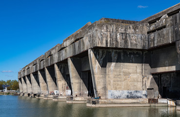 Naklejka premium World War 2 BETASOM submarine base in Bordeaux, France
