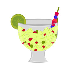 Fruit cocktail in a glass. Vector illustration design