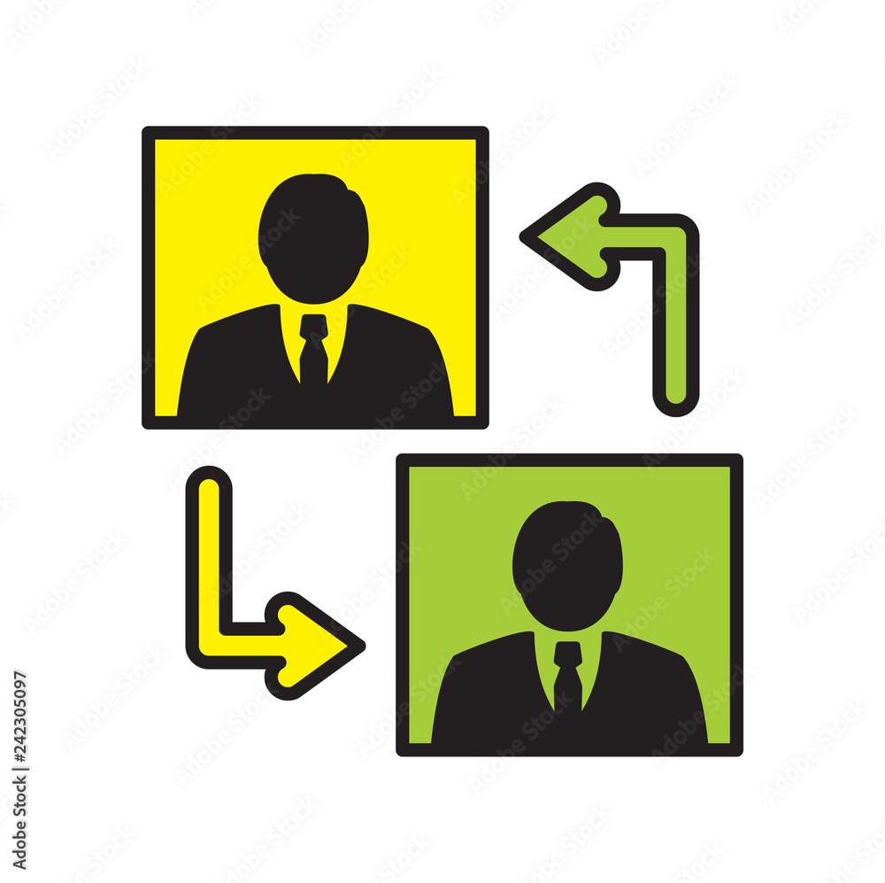 Poster coworking outline icon on white background for graphic and web design, modern simple vector sign. in