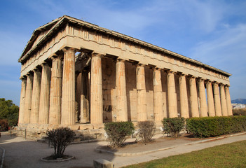 Obraz premium View of temple of Hephaestus in Ancient Agora, Athens,