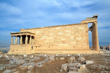 Figures of the Caryatid Porch of the Erechtheion on the Acropolis at Athens.