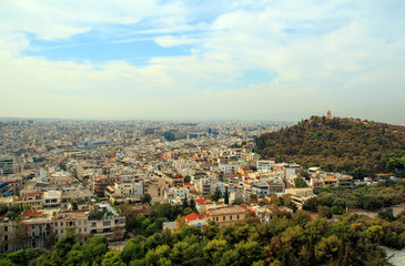 Fototapeta na wymiar View Athens, Greece from the Acropolis to the Greek