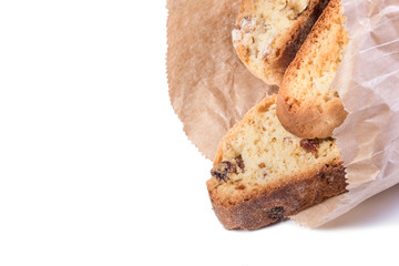 Close-up of home baking on the isolated white background
