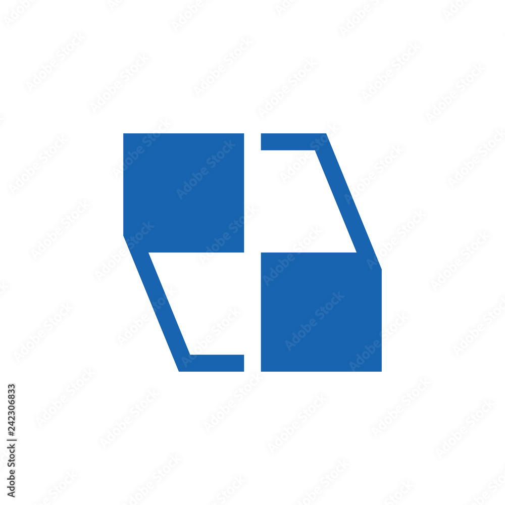 Poster abstract linked geometric square object logo vector