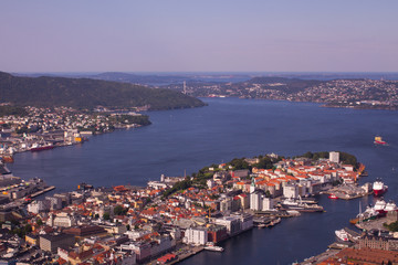 Naklejka na ściany i meble Spot from Bergen, the second city of Norway and a fantastic city to enjoy at summer.