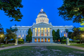 The California State Capitol in Sacramento at Night