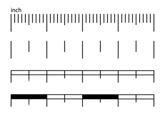 Measurement scale ruler or scale length measurement metric and inch diagrams.