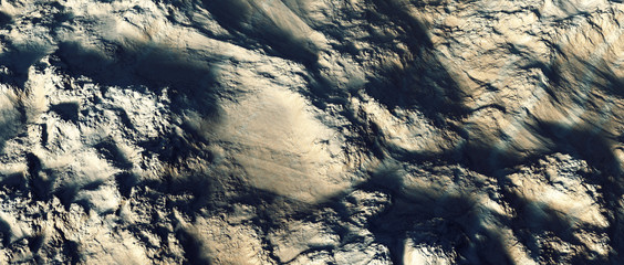 Abstract pattern of rock formations. Aerial view.