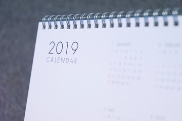 the letter 2019 on the calendar