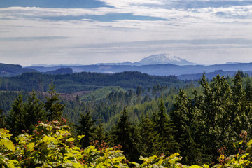 Distant Cascade Mountains Oregon USA