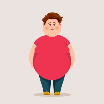 Funny Fat Guy. Vector Character.