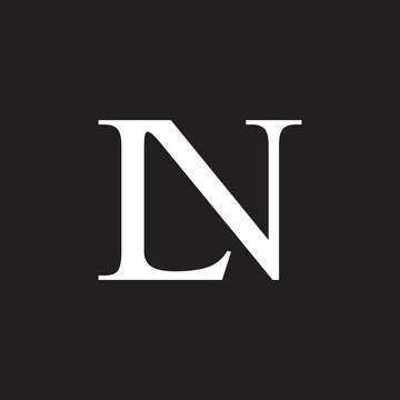 letters ln simple linked logo vector