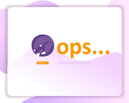 Landing page templates Error page illustration with cat or kitten characters and cat. Page not found. Vector concept illustration for 404 error with Funny cartoon workers
