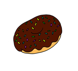 A simple illustration of a donut covered in sweet cream