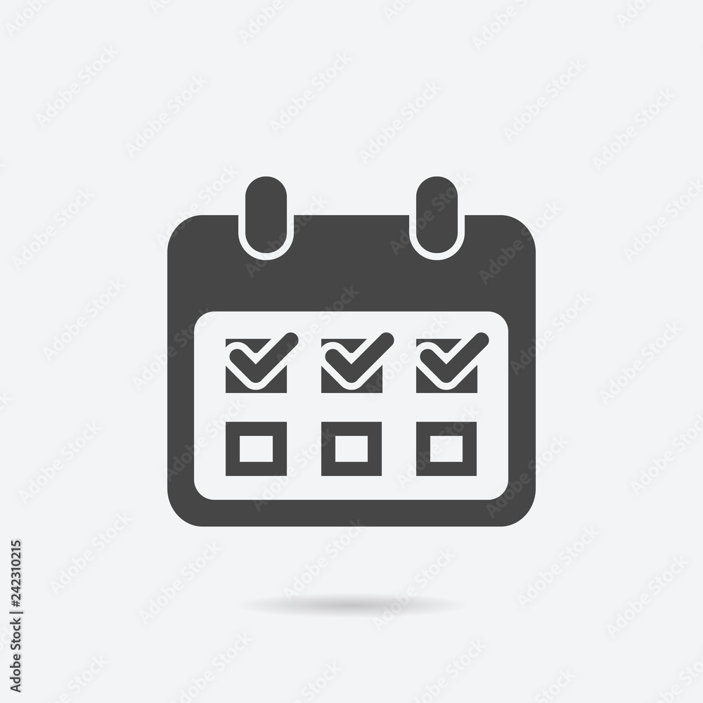 Aufkleber Event schedule icon flat style isolated on background. Event schedule sign symbol for web site and app design.