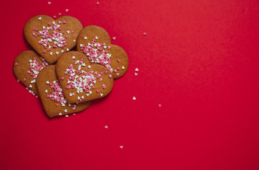 Cookies for Valentine's day Pink White Heart Love