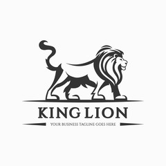 Lion king logo design template. Vector illustration