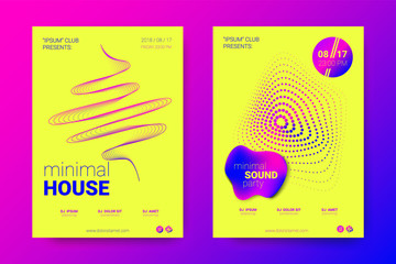 Fototapeta premium Vector Poster of Electronic Music Fest. Distorted Rounds.