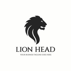 Lion head logo design template. Vector illustration