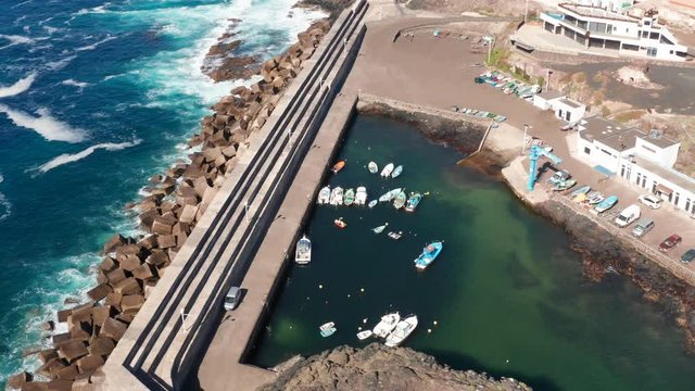 Aerial shot of El Cotillo port