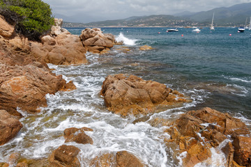 Plaża w okolicach Porticcio, Korsyka