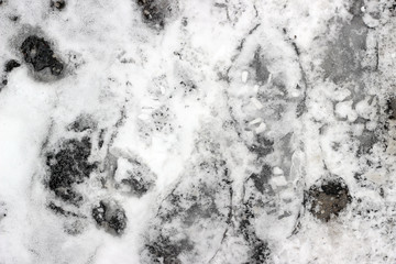 Ice footprint shoe imprint texture surface