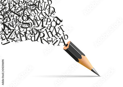 Concept De Lécriture Et De La Littérature Avec Un Crayon - 