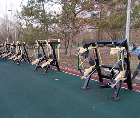 Exercise equipment in public park
