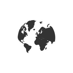 World map icon flat