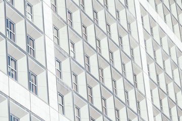 Fragment of a white exterior modern living house. Abstract composition.