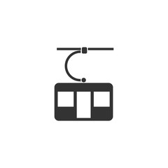 Ropeway cabines icon flat