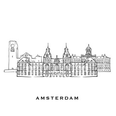 Obraz premium Amsterdam Netherlands famous architecture