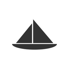 Sailing boat icon flat