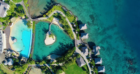 hotel in papeete in aerial view, french polynesia
