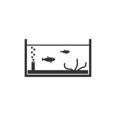Fish aquarium icon flat
