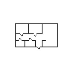 House plan icon flat