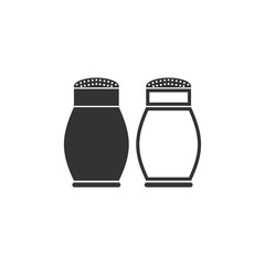 Salt and pepper shakers icon flat